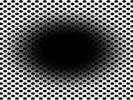 You will probably fall for this optical illusion of a black hole