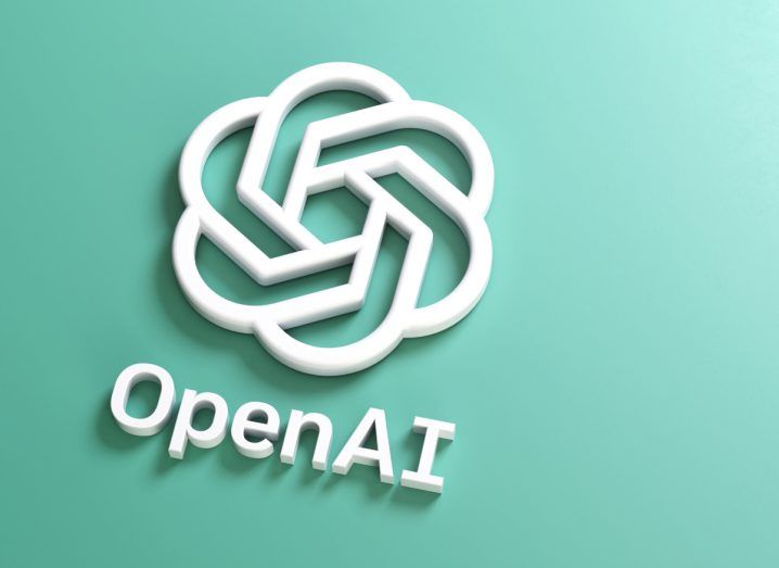 OpenAI logo in white on a green background.